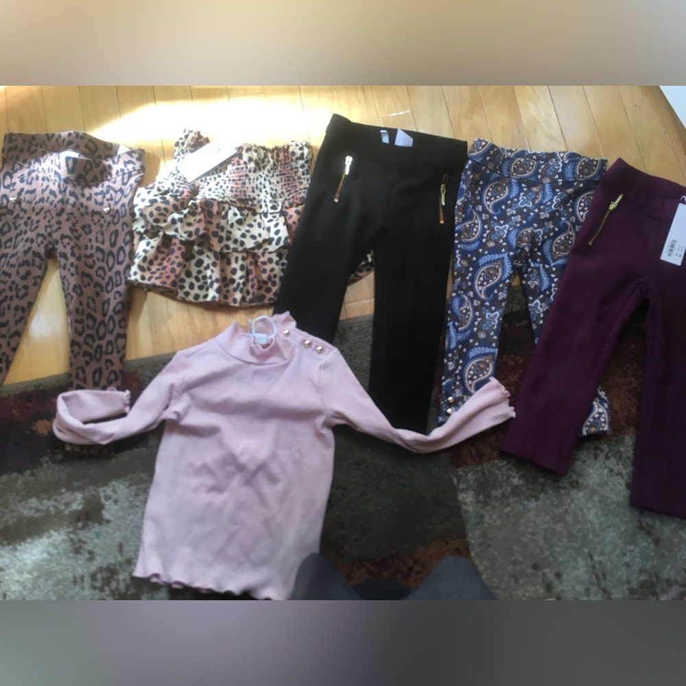 Janie and Jack 2T lot. Leopard skirt and plum leggings are new with tags.